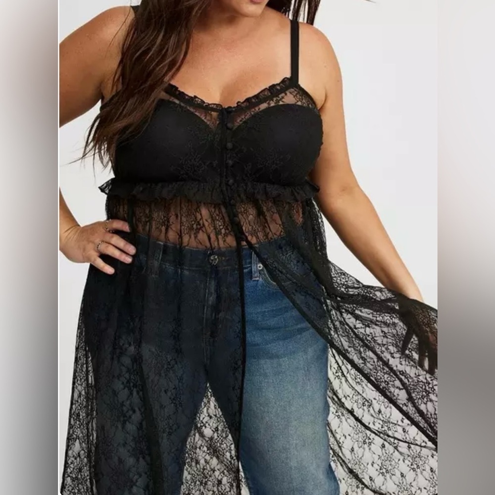 WORN ONCE Black Lace Sheer Dress - Picture 12 of 14